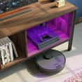 thumbnail image 4 of Bestier Modern TV Stand for TVs up to 70", Console Table with RGB LED Ligths & Open Storage, Walnut, 4 of 8