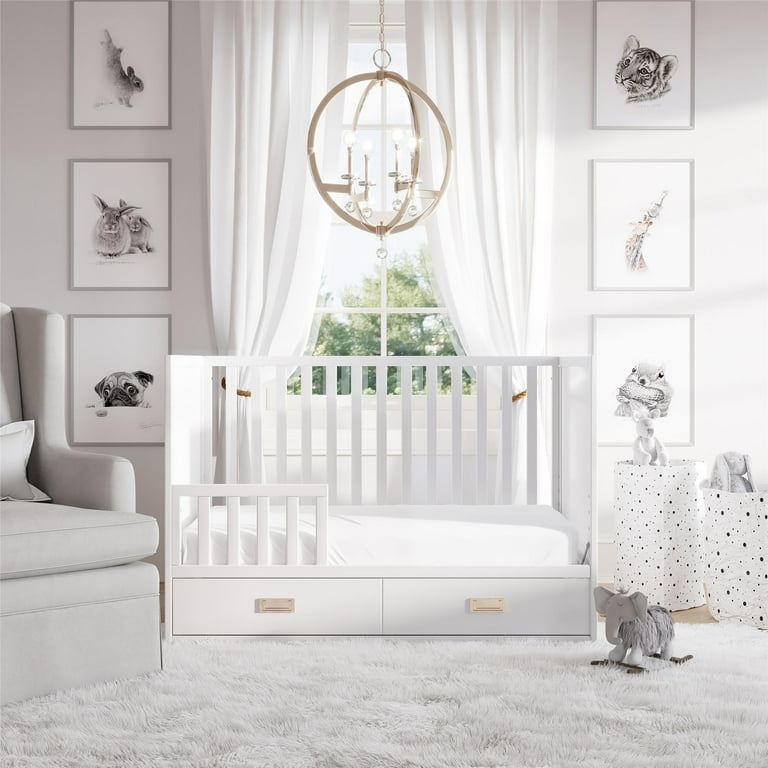 Little Seeds Haven 3 in 1 Convertible Storage Crib Nursery White Walmart