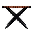 thumbnail image 4 of Beaumont Lane Mid in Century 24"W Wood & Leather Luggage Rack in Brown, 4 of 11