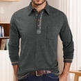 thumbnail image 2 of KKBOTIVE Long Sleeve Shirts for Men Casual Collared Polo Shirt Cozy Pullover Men's Fashion Tops for Daily Wear ( Dark Gray Size: XXXL ), 2 of 8