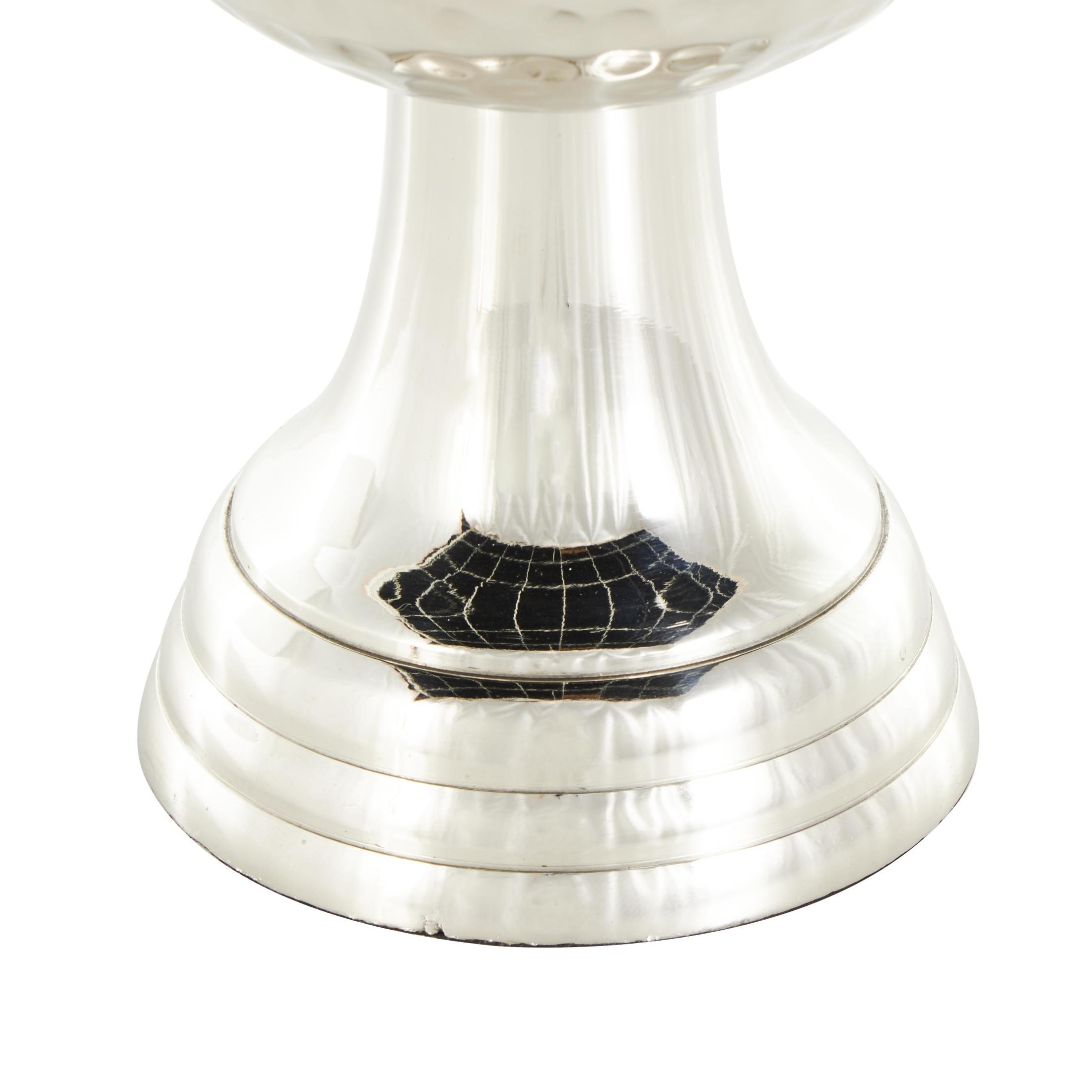 DecMode 11" Goblet Inspired Hammered Silver Aluminum Metal Vase