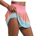thumbnail image 2 of Domzest Women's Pleated Athletic Skirts High Waisted Gradient Tennis Skirt with Built-in Shorts for Golf Running Workout Pink 3XL, 2 of 6