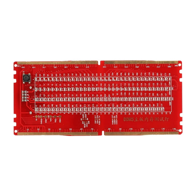 DDR5 RAM Memory Slot Tester Card with LED Lights Portable for PC Motherboard RAM Memory Maintenance Red