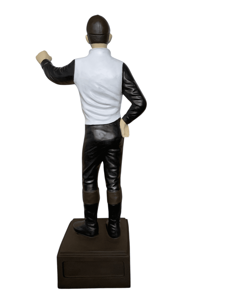 Classic Lawn Jockey Black-White Garden Statue, Matte, 36"