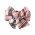 thumbnail image 6 of Baby Girl Clothes Ruffles Plaid Long Sleeve Dress with Bow Headband Fall Winter Outfit Pink 3-6 Months, 6 of 6