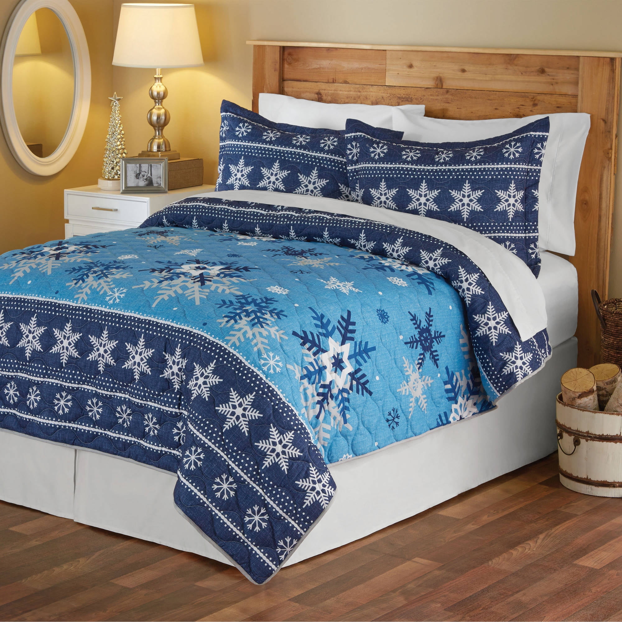 Mainstays Blue Snowflake Quilt 1 Each Com