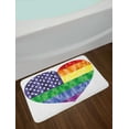 thumbnail image 2 of Pride Bath Mat, Big Heart Shape and American USA Flag Rainbow with Low Poly Art Effects Gay Rights, Non-Slip Plush Mat Bathroom Kitchen Laundry Room Decor, 29.5 X 17.5 Inches, Multicolor, Ambesonne, 2 of 2