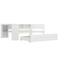 thumbnail image 5 of Harper & Bright Designs Full Size Daybed with Trundle and Desk, Wood Corner Bed Frame with Storage Drawers and Shelves, White, 5 of 12