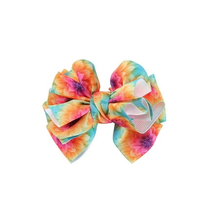 

Toddler Baby Girls Floral Prints Hair Clip Bowknot Hairpin Headwear