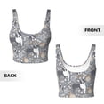thumbnail image 5 of Fotbe Cute Dog And Flowers Pattern Womens' Sports Bra Longline Wirefree Padded with Medium Support Sports Moisture-Wicking Workou Vest,Tank Top-Small, 5 of 9