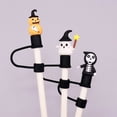 thumbnail image 7 of THLKIF Halloween Straw Toppers, Halloween Straw Cover Cap for Cup, Halloween Style Cute Silicone Straw Drinking Tips Covers, Ghost Pumpkin Straw Accessories for Home Party Accessories (30&40 Oz), 7 of 7