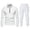 White@GC@, variant on Mens Sweatsuit 2 Peice Set Casual Track Suit for Men Solid Color Long Sleeve Base Tops Pants Warm Fall Winter Athletic Jogging Outfits