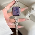 thumbnail image 2 of Butterfly Bracelet Compatible with Apple Watch Bands 41mm/40mm/38mm Slim Bling Jewelry Metal Strap, Shiny Diamond Wristband Replacement for iWatch Series 8/7/SE/6/5/4/3/2/1,Starlight, 2 of 6