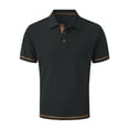 thumbnail image 2 of Soft Breathe Shirts for Men Beer Belly Short Sleeve Collared Textured Polo Shirts Casual Quick Dry Embroidered Comfy Tee，L, 2 of 7