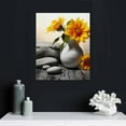 thumbnail image 4 of Nawypu  Sunflower Canvas Wall Art Yellow and Grey Painting Relaxing Zen Stone Pictures Print Artwork for SPA Bathroom Yoga Room Bedroom Decoration Framed, 4 of 4