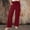 Wine, variant on Linen Cotton Casual Pants For Women Pull On Picnic Outfits Drawstring Waist Elastic Waist With Pockets Summer Straight Leg Everyday Comfort Road Trip Dark Gray M
