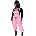 thumbnail image 4 of Loose Fit Jumpsuits with Pockets Bib Pants (M, White), 4 of 6