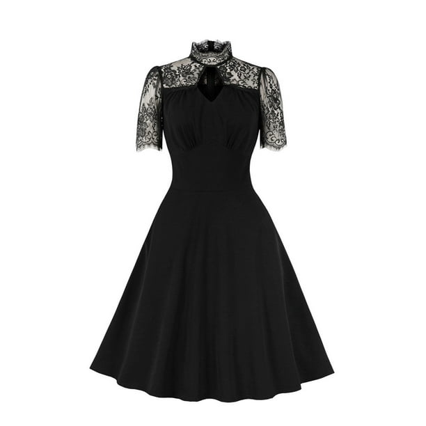 Black lace 2024 swing dresses