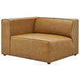 thumbnail image 4 of Modway Mingle Modern Faux Leather Sectional Sofa Set with Ottoman in Tan, 4 of 10