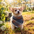 thumbnail image 2 of Unique Bargains Dog Bandanas Dog Bandanas with Tassels Edges Dog Birthday Bandana Stylish Plaid Dog Scarf Bib for Small Pets Brown Blue 2 Pcs, 2 of 7