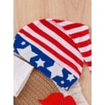 thumbnail image 6 of Michellecmm 4th of July Baby Boys Outfits Letter Glasses Print Bow Short Sleeve Rompers Stripe Stars Print Shorts Hat 3Pcs Clothes Set, 6 of 9
