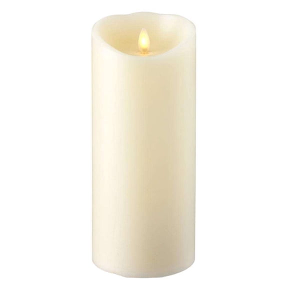 RAZ Imports INC Push Flame Flameless Battery Operated LED Pillar Candle, 4.5"x 9", Ivory