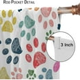 thumbnail image 6 of Colorful Dog Paw Print Curtains, Cute Hand Painted Animal Dog Paw Print Dog Bone Doodle Print Pattern, Kids Boys Girls Bedroom Living Room Decorative Curtains,52X84 Inch, 6 of 6