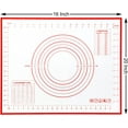 thumbnail image 5 of Non Slip Silicone Pastry Mat with Measurements Nonstick, 16 x 20 Inch Thick Baking Mat for Rolling out Dough Red Food Grade Silicone Baking Mats for Cookie, Cake, Pizza, 5 of 5