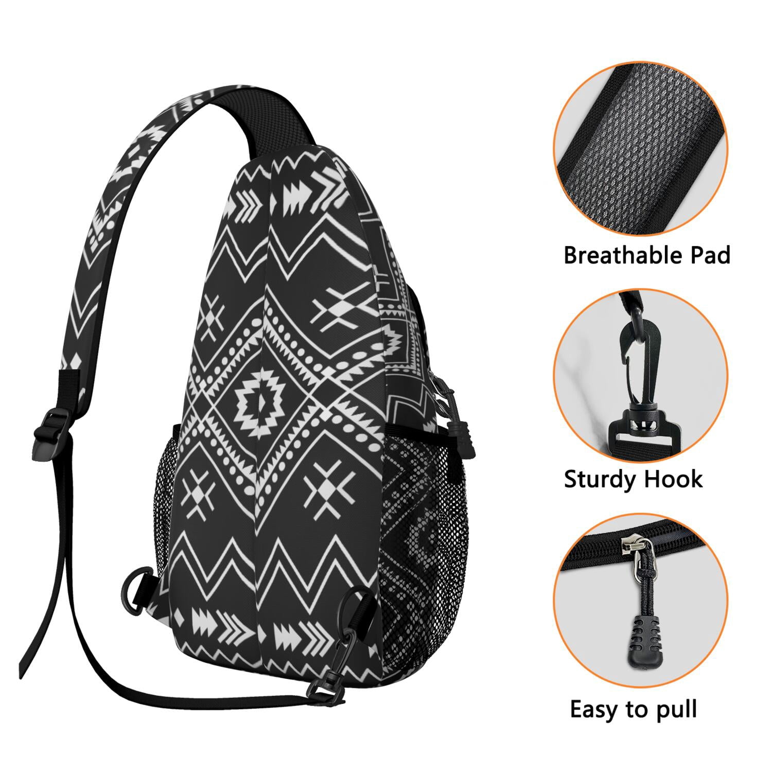 Natural Floral Crossbody Sling Bag Lightweight Chest Bag for Commuting Boho Style & Travel-Ready