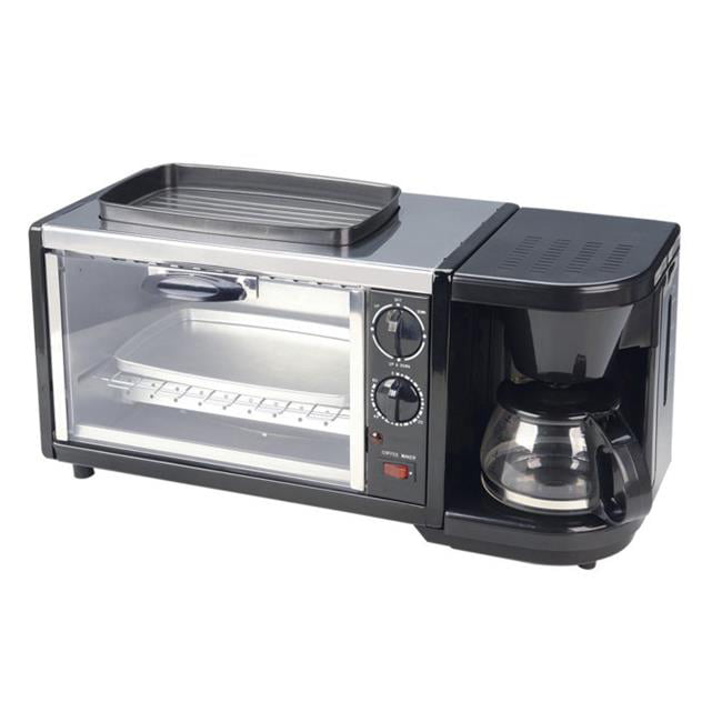 Combo Breakfast Cooker Appliance Retro Style Toaster Oven Coffee Maker Griddle