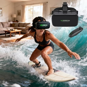 2K 165Hz VR Headset, 110 Wide Angle, Phone Compatible, IMAX Giant Screen Immersive Cinema Gaming with Controller Kit