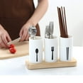 thumbnail image 4 of Tineasur Wooden Cutlery Holder and Chopstick Storage Rack, Multi-Functional Organizer, 1 Piece, 4 of 6