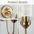 thumbnail image 6 of Modern Antique Brass Fluted Glass Vanity Light, Indoor/Outdoor Wall Sconce, Wall Mounted Light beside Mirror, for Entryway, Hallway, Living Room, 6 of 9