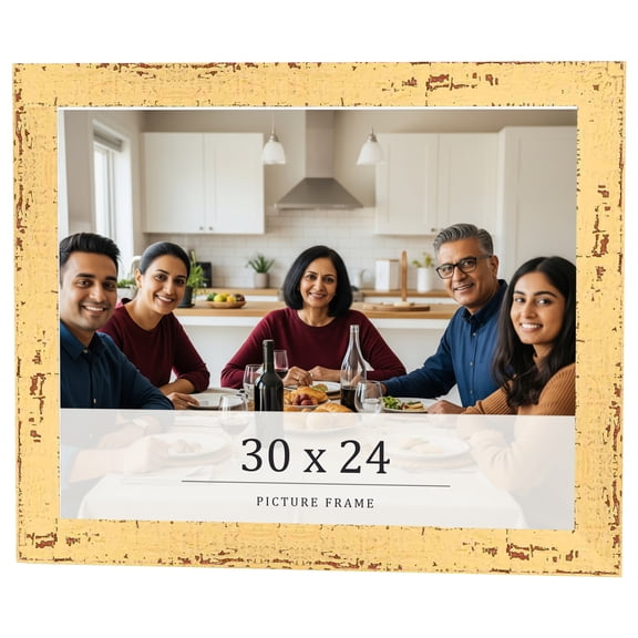 30x24 Frame Yellow Real Wood Picture Frame Width 1.25 inches | Interior Frame Depth 0.5 inches |