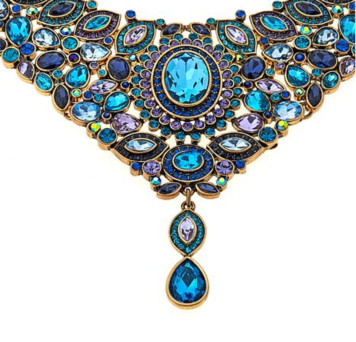 Heidi Daus SWAROVSKI Crystal Beaded 2-Strand Crystal Drop Necklace ~ Worth  Waiting For- Blue Multi