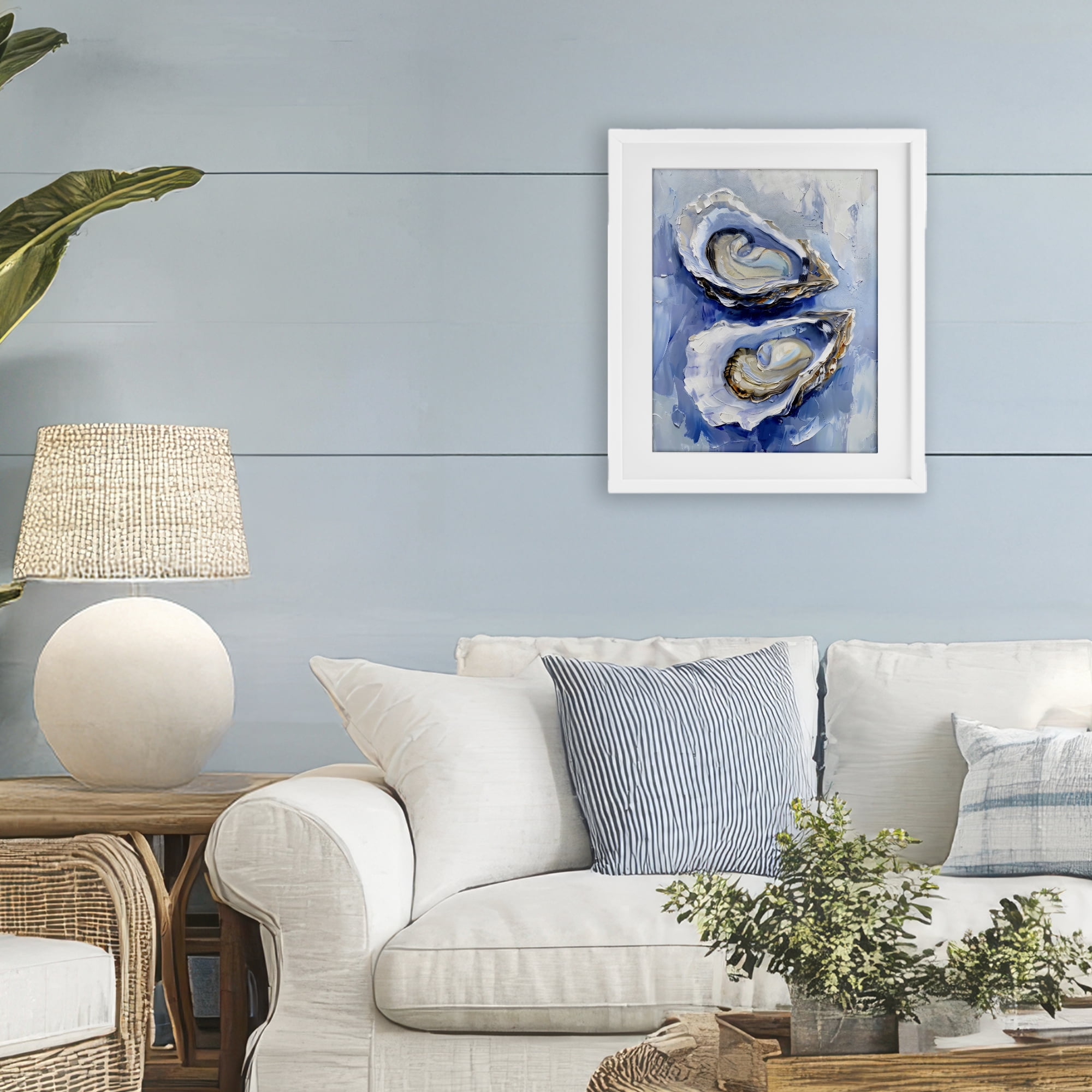 Stupell Industries Oysters On The Half Shell White Framed Print Under Glass, design by Creative Studio