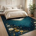 thumbnail image 3 of ODIKA 8'x10' Washable Area Rug Moth Shaped Whimsical Witchy Gothic Round Motif Border Mystical for Dining Room, Large Office, Lounge, Non-Slip Chair-Friendly Mat, 3 of 7