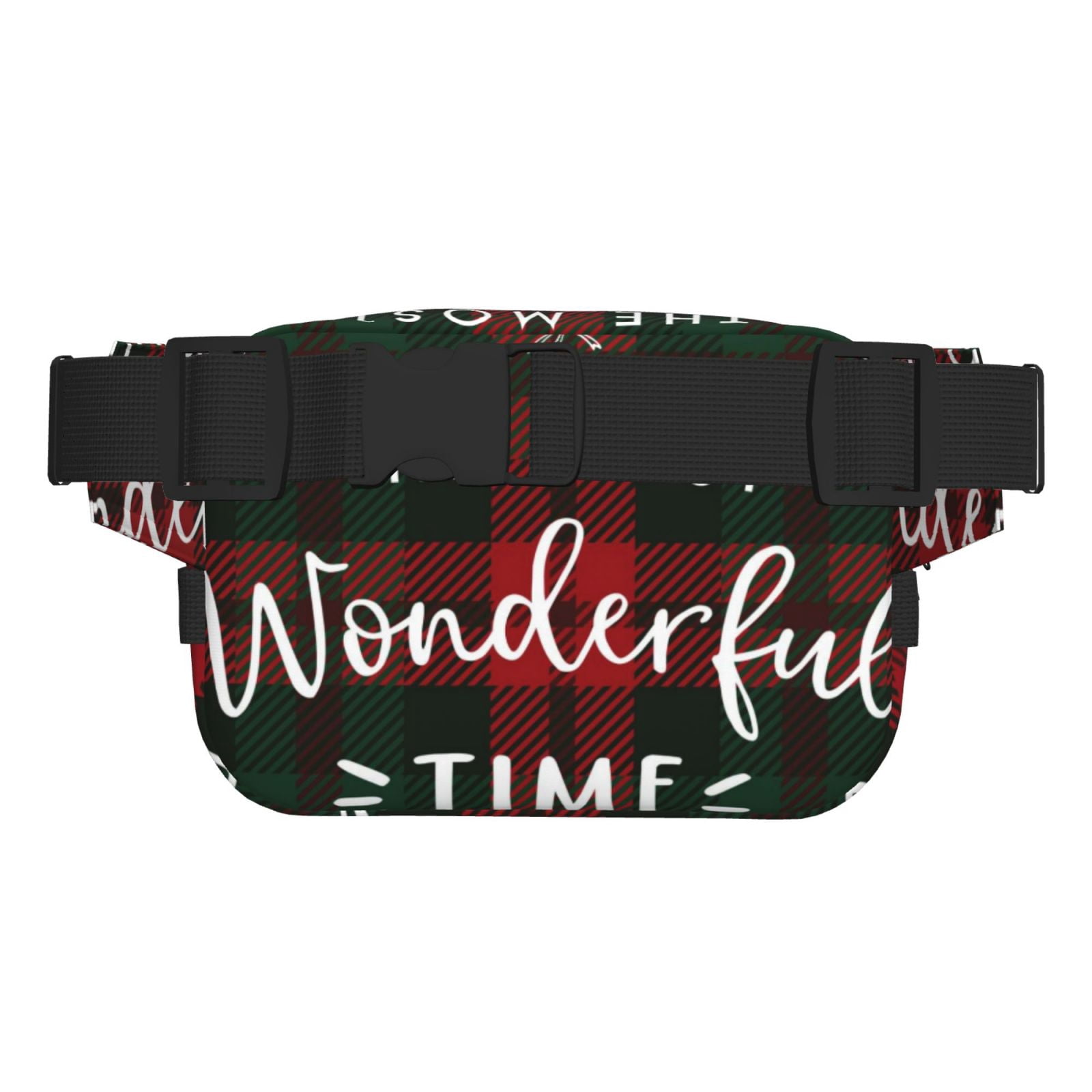 Hirioo Wonderful Time Christmas for Double Layer Waist Bag Adjustable Fanny Pack For Travel Running Hiking