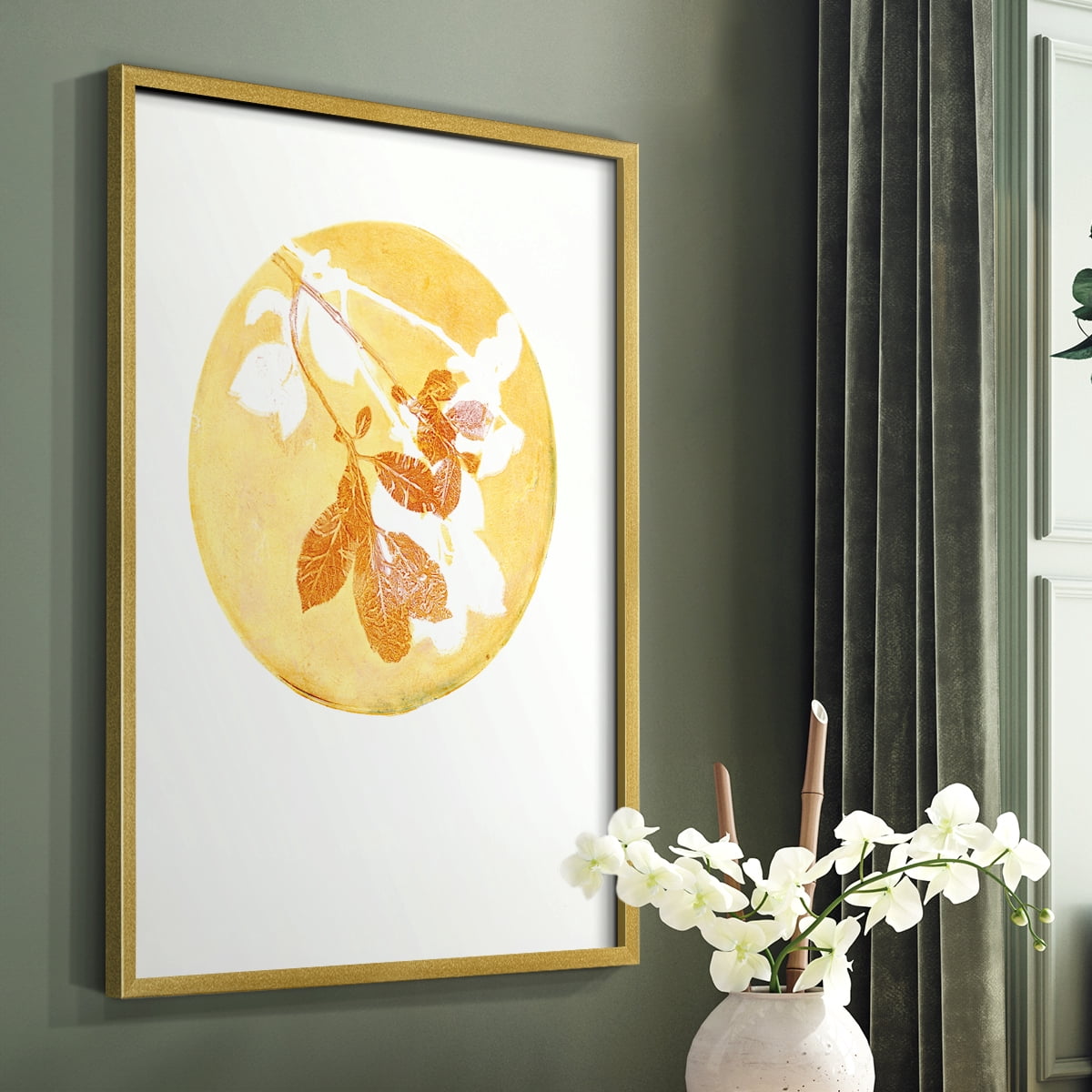 Keep it Simple in Gold Solid Wood 16 x 20 Framed Print