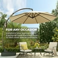 thumbnail image 5 of GRANDPATIO 12 ft Deluxe Curvy Aluminum Cantilever Octagon Umbrella(Champagne, with Base, 12' Diameter), 5 of 10