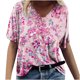 thumbnail image 1 of ICHUANYI Clearance Women's Casual Round-Neck Valentine's Day Printed T-Shirt Loose Short Sleeve Tops Blouse(Pink, XL) ICHUANYI WER2023081403838, 1 of 3