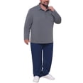 thumbnail image 2 of INSPIRE CHIC Men's Big & Tall Chest Pocket Long Sleeve Office Business Polo Shirt 6XL Gray, 2 of 4