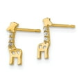 thumbnail image 2 of Real 14kt Yellow Gold Madi K CZ Giraffe Post Earrings; for Adults and Teens; for Women and Men, 2 of 3