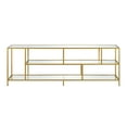thumbnail image 4 of Evelyn&Zoe Winthrop Rectangular TV Stand with Glass Shelves for TV's up to 75", Brass, 4 of 9