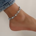 thumbnail image 2 of Kaash Customs Silver Plated Round Shape CZ Stone Adjustable Summer Anklet Jewelry Best Gift for Women and Girls, 2 of 2