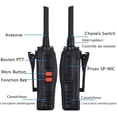 thumbnail image 2 of Radio bidireccional Walkie Talkie 16 canales PMR 446 recargable Walkie Talkie de largo alcance con 2 piezas originales para auriculares Soporte VOX LED Light Voice Kuyhfg Sin marca, 2 of 5