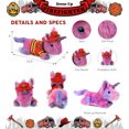 thumbnail image 3 of DolliBu Unicorn Firefighter Stuffed Animal - Cotton Candy Monday Pink Unicorn Fireman Toy with Red Fireman Costume Outfit and Fireman Hat, Cute Stuffed Fire Fighter Doll Plush Toy for Kids - 10.5 Inch, 3 of 6