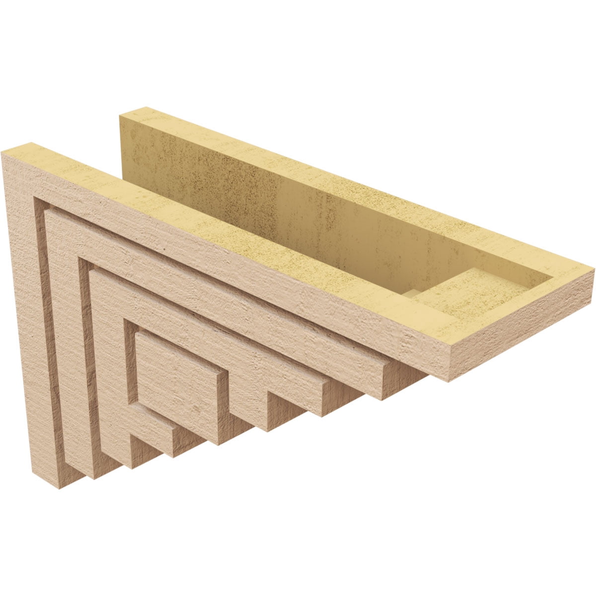 5"W x 15"D x 10"H Classic Landon Rough Cedar Woodgrain TimberThane Corbel, Primed Tan