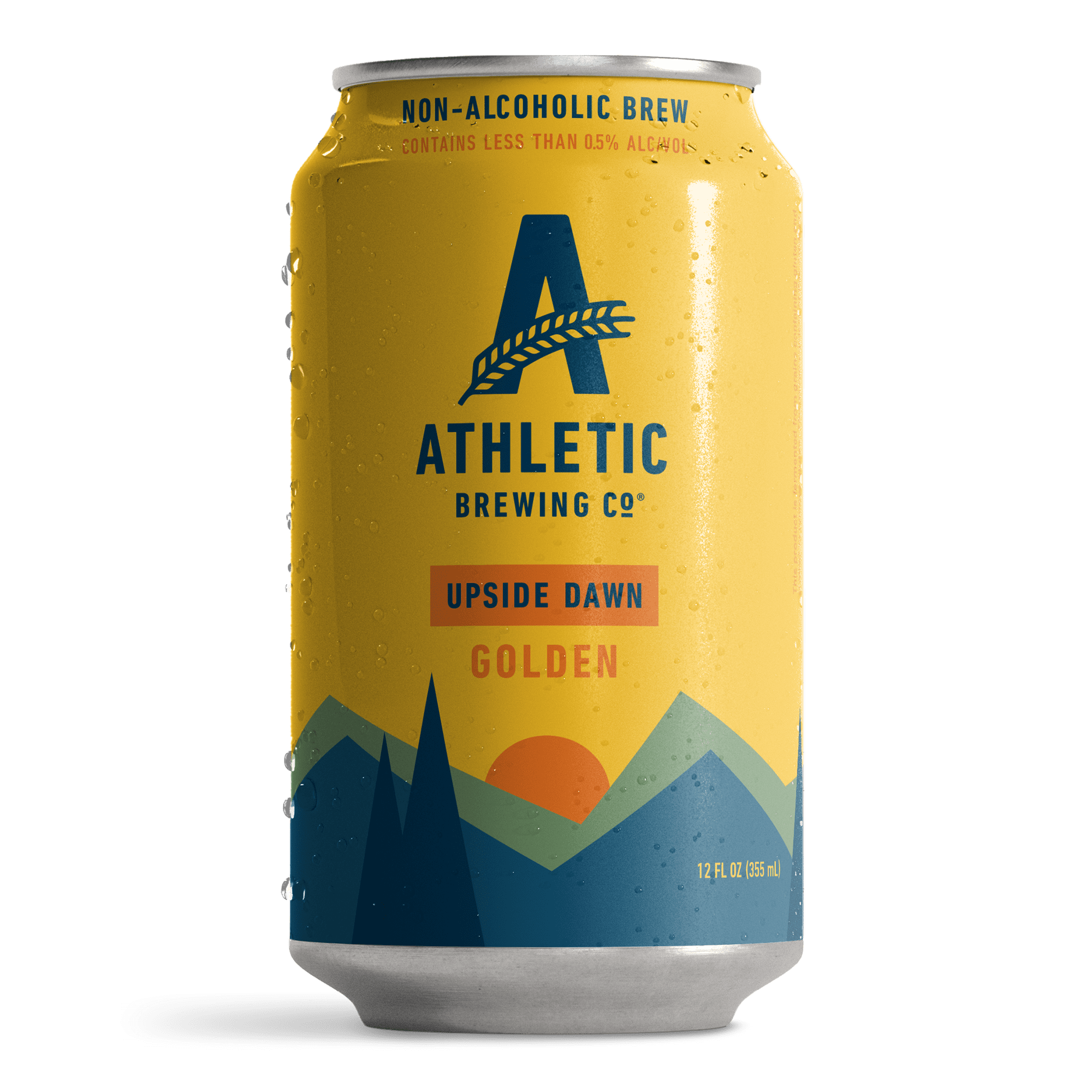 Athletic Brewing Company Upside Dawn Craft Golden, Craft Non-Alcoholic Beer, 12 fl oz Cans, 12 Pack, 0.5% ABV