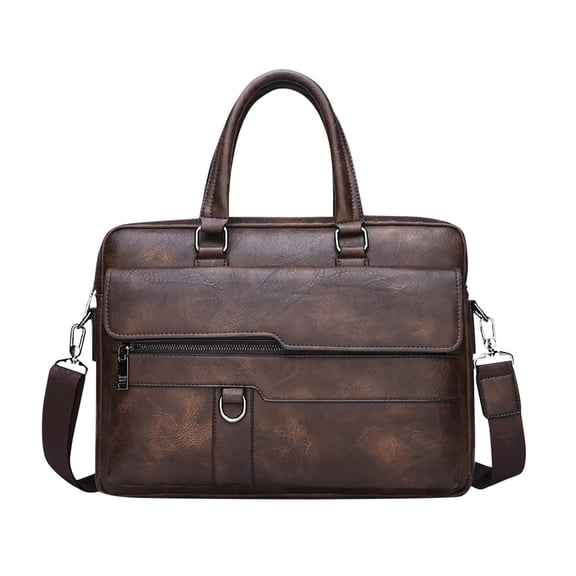MUSOIE Leather Messenger Bag for Men Laptop Bag Briefcase Vintage Handbag Shoulder Bag